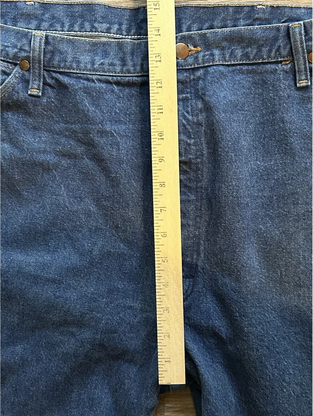 VTG Wrangler Jeans Mens 42x32 Dark Blue Denim Western Cowboy Cut Rodeo 13MWZPW